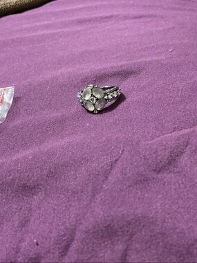 Gray Crystal Cluster Statement Ring